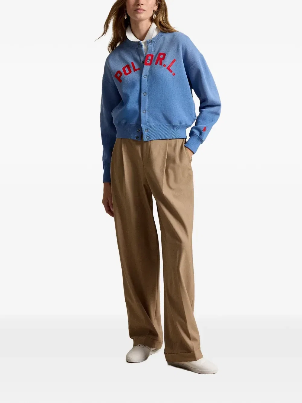 Кардиган на кнопках с логотипом Polo Ralph Lauren, синий — фото 2