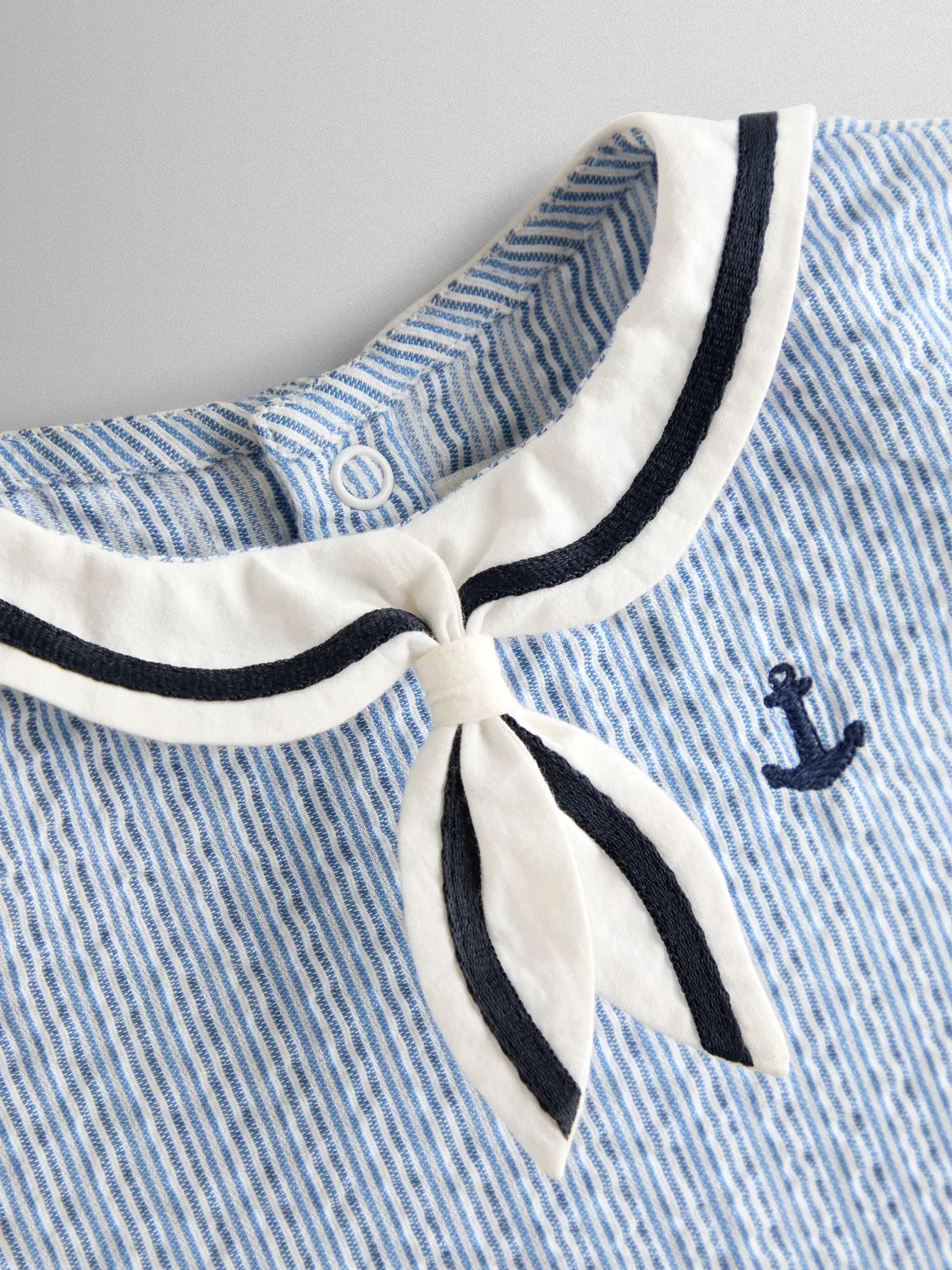Ромпер, полоска, Sailor Romper Jojo Maman Bébé, темно-синий — фото 4
