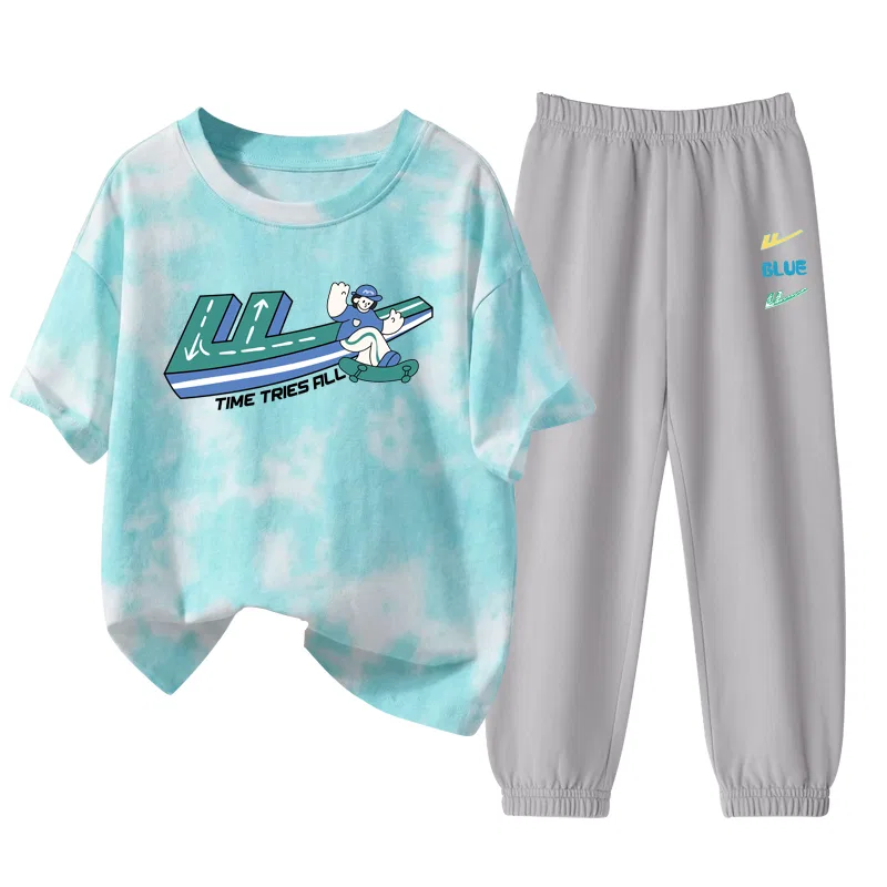 Детский спортивный комплект с круглым вырезом, с принтом, Casual Sportswear, WARRIOR