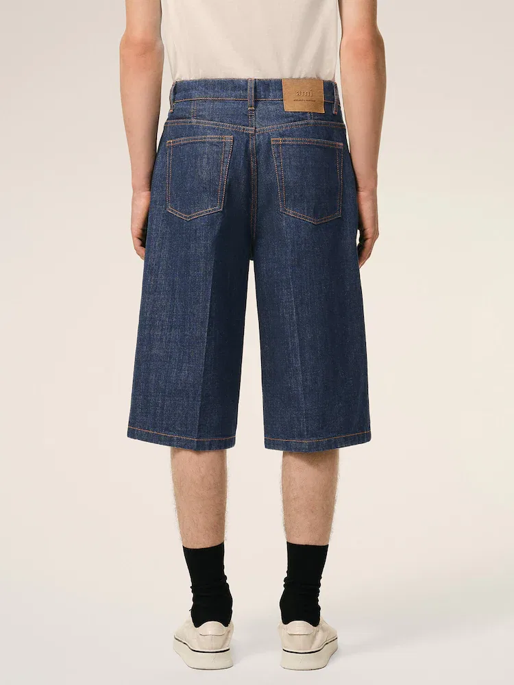 Шорты бермуды джинсовые Loose Bermuda Shorts AMI PARIS, Indigo — фото 3