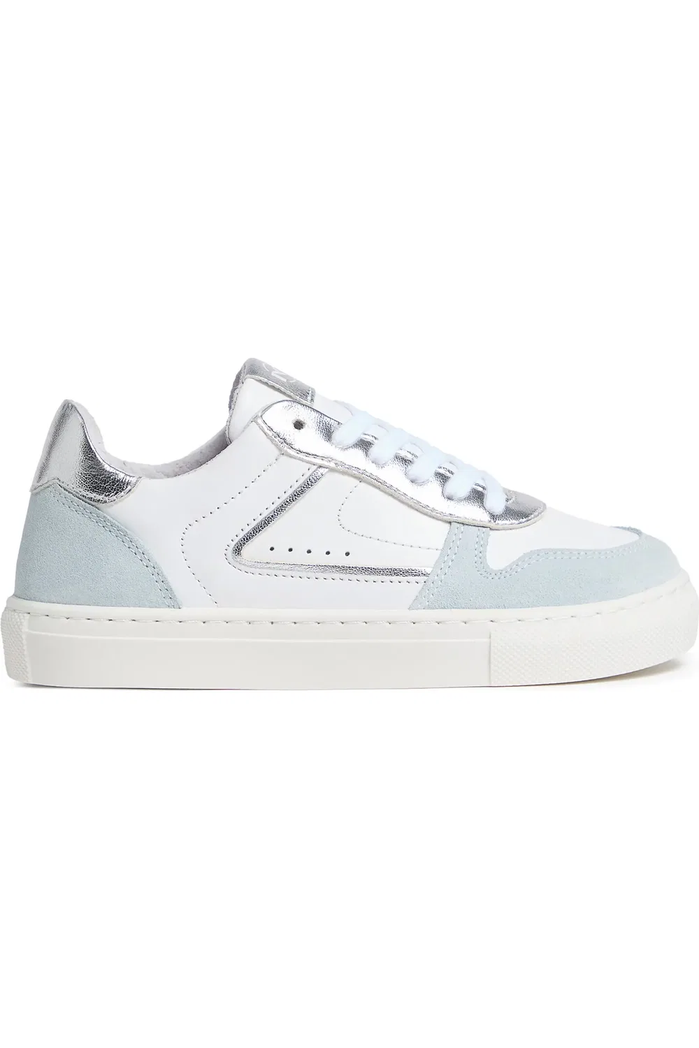 Кроссовки детские низкие с металлическими акцентами Retro Low Top NeroGiardini, White/Baby Blue — фото 2