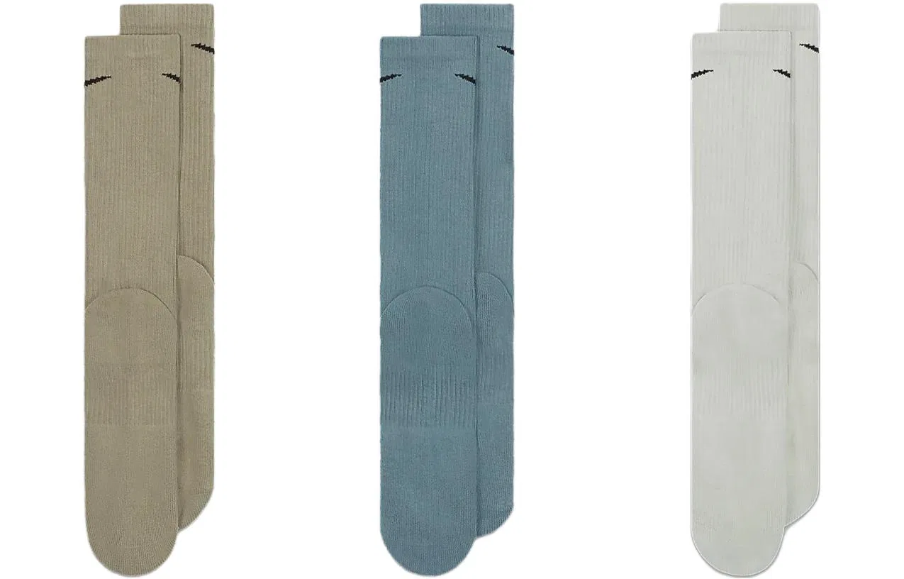 Носки высокие Nike Everyday Plus Cushioned, 3 пары, Khaki/Blue/White — фото 2
