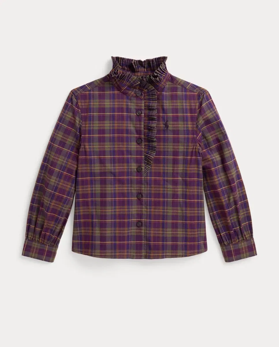 Детская рубашка для девочек из поплина с принтом Polo Ralph Lauren, Multicolor