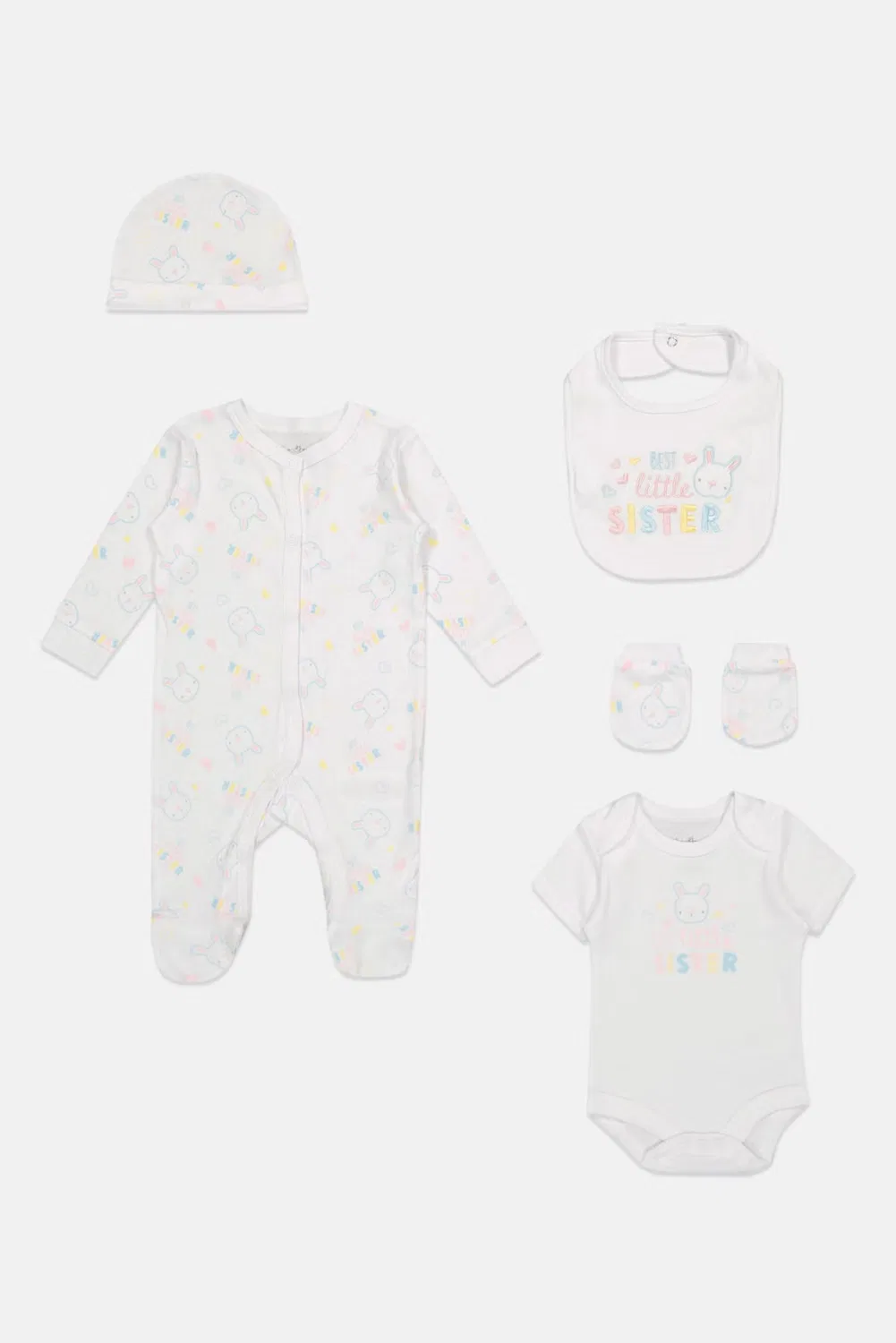 Комплект боди и слюнявчиков с принтом 5 предметов Rock-A-Bye Baby Boutique, разноцветный — фото 2