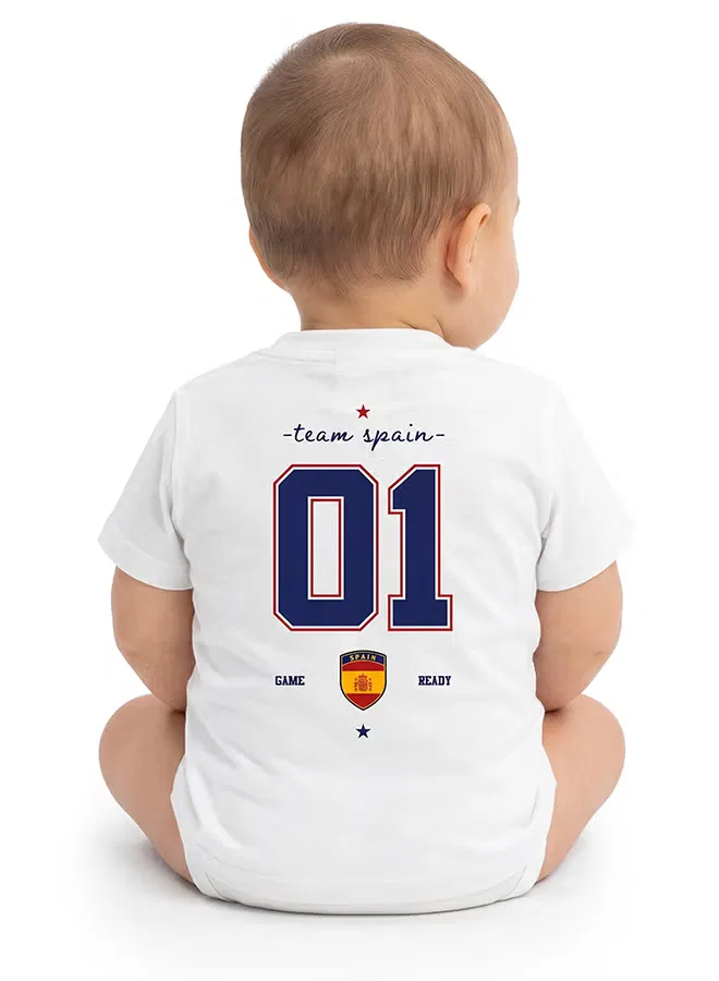 Боди-комбинезон с принтом футбольной тематики Little Champion Nurtur, белый — фото 4