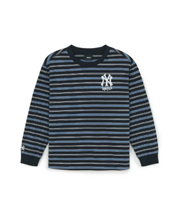 Футболка с длинным рукавом Street Basic Stripes, Mlb Kids, черный — фото 3