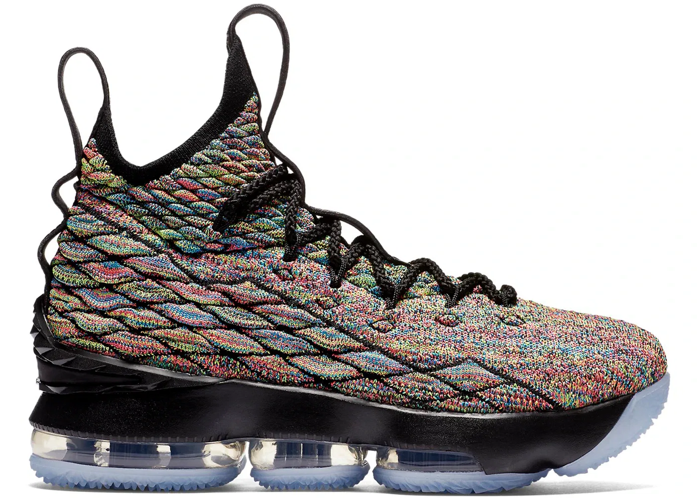 Детские кроссовки для мальчиков с высокой посадкой Nike LeBron 15, Multi-Color/Black