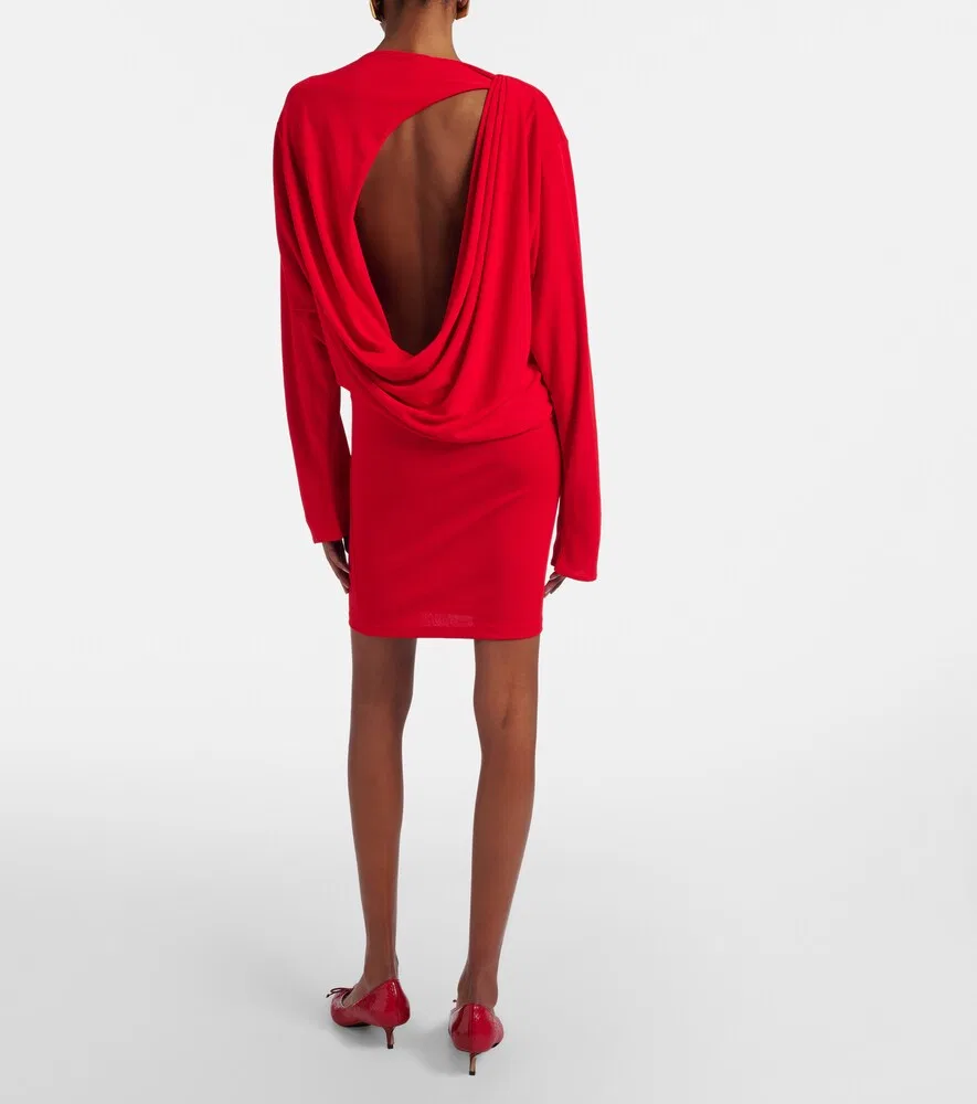 Трикотажное мини-платье La Croisière с открытой спиной Jacquemus, красный — фото 3