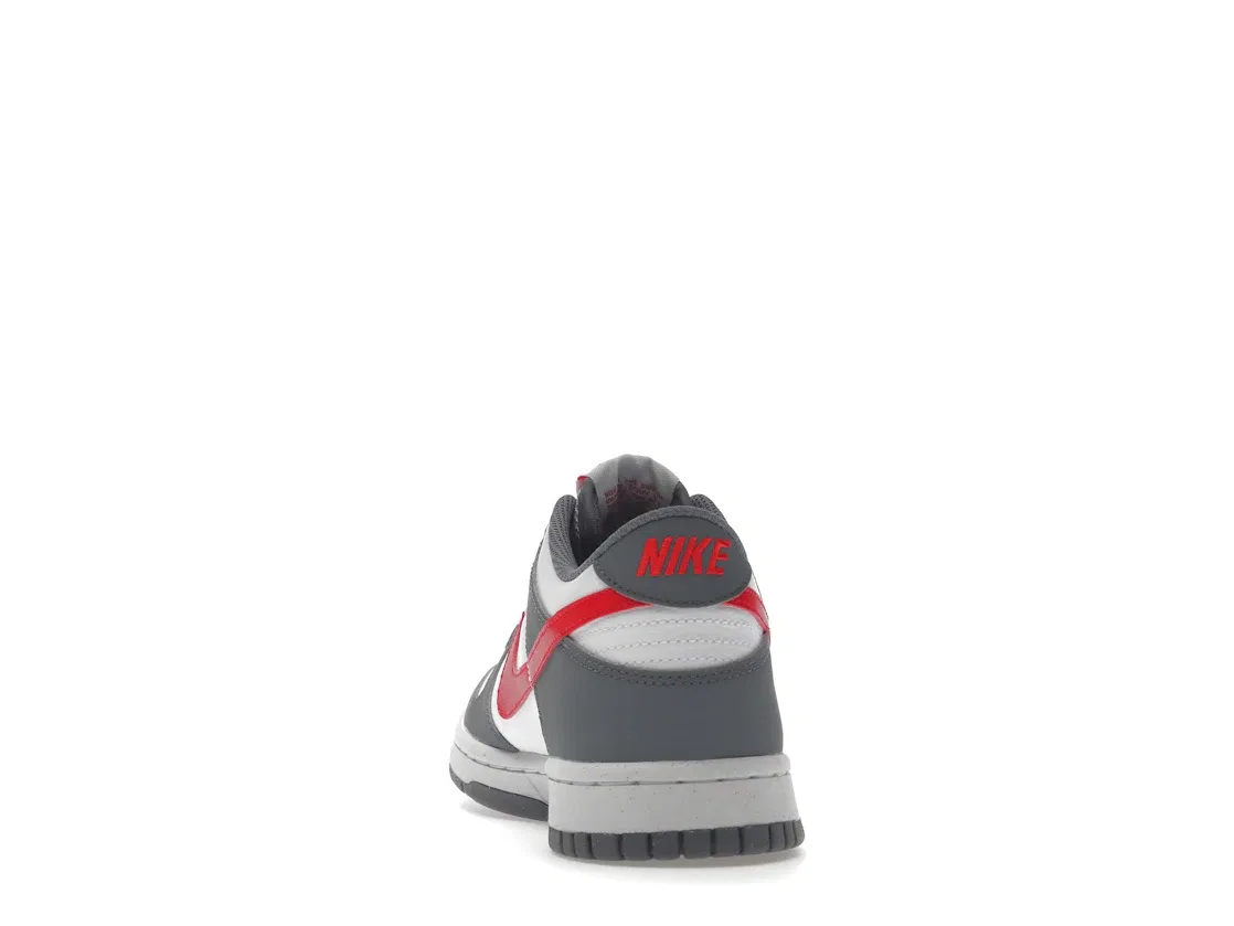 Детские кроссовки Lifestyle с контрастной расцветкой Nike Dunk Low Next Nature, Smoke Grey Light Crimson White — фото 4