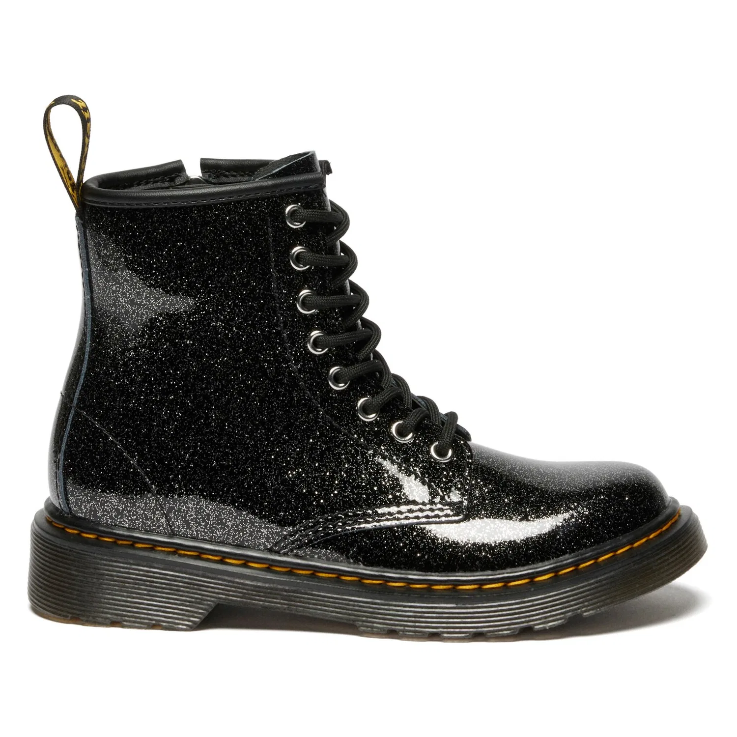 Детские ботинки Dr. Martens 8-люверсные, Black-Gray Nebula Glitter — фото 4