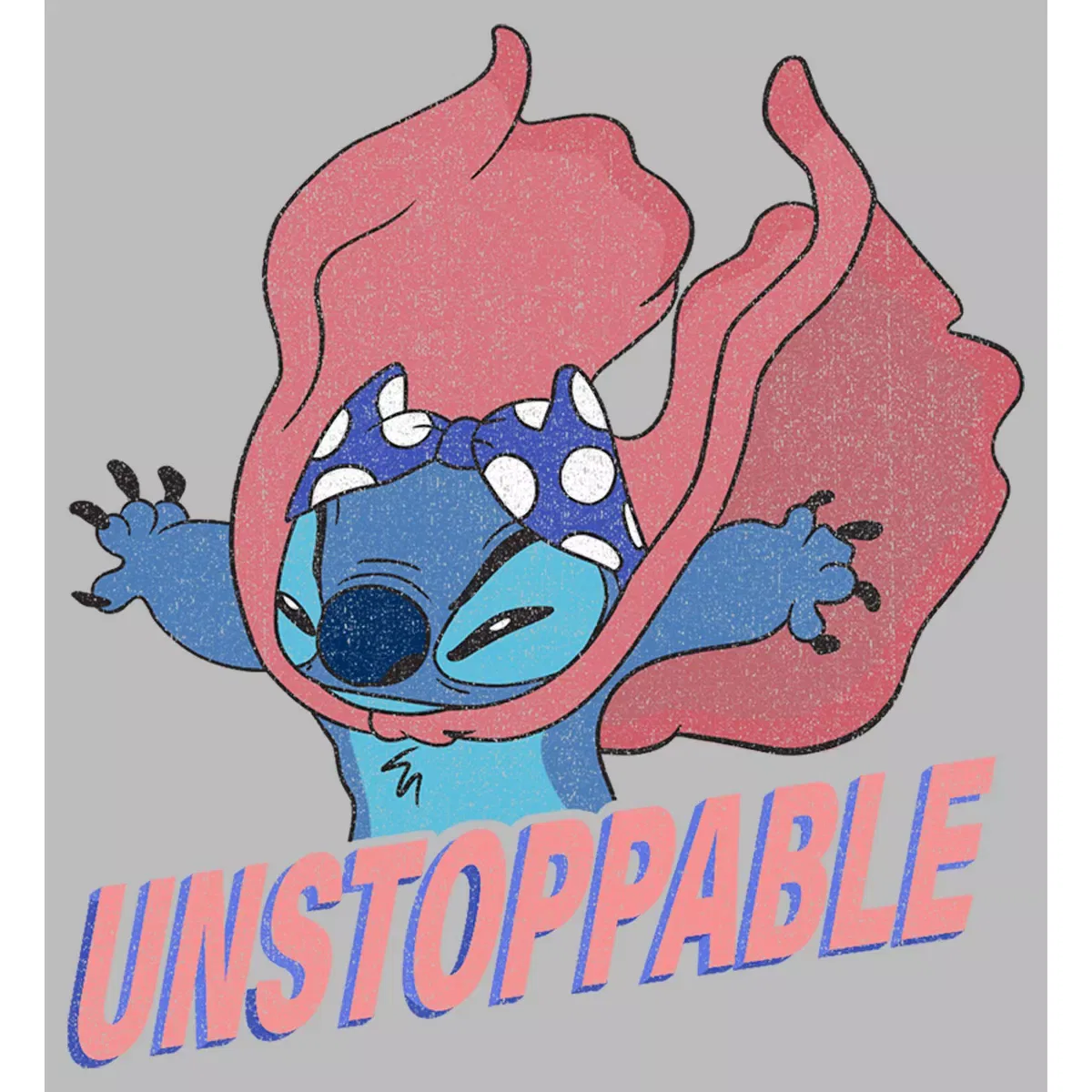 Детский худи с принтом Unstoppable Stitch Lilo & Stitch, Athletic Heather — фото 2