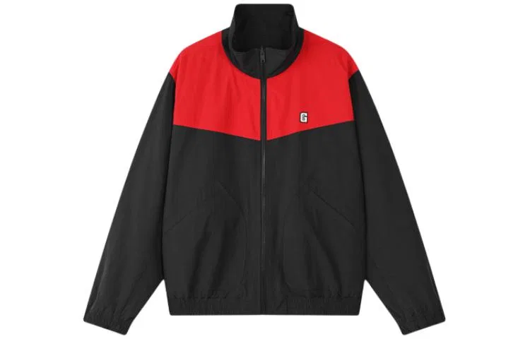 Женская куртка с воротником-стойкой, двусторонняя, Black Red Color Block, GAP