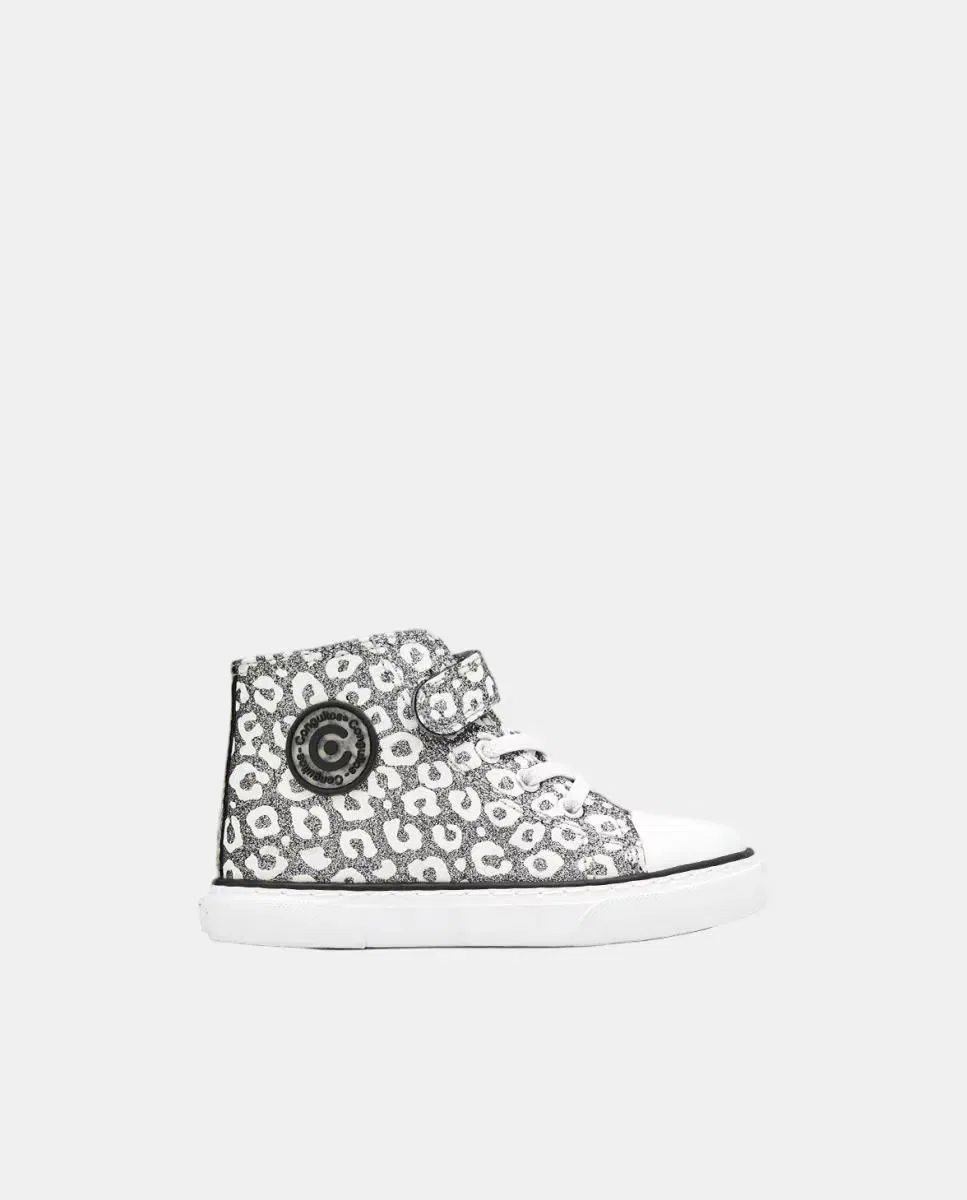 Детские кроссовки для девочек с принтом Glitter Plata Conguitos, Plata