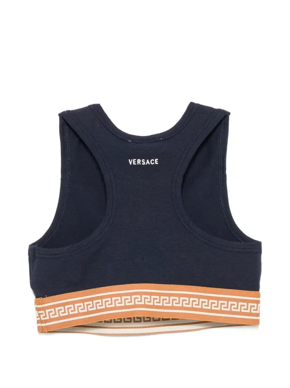 Укороченный топ с делкой Greca Versace Kids, синий — фото 2