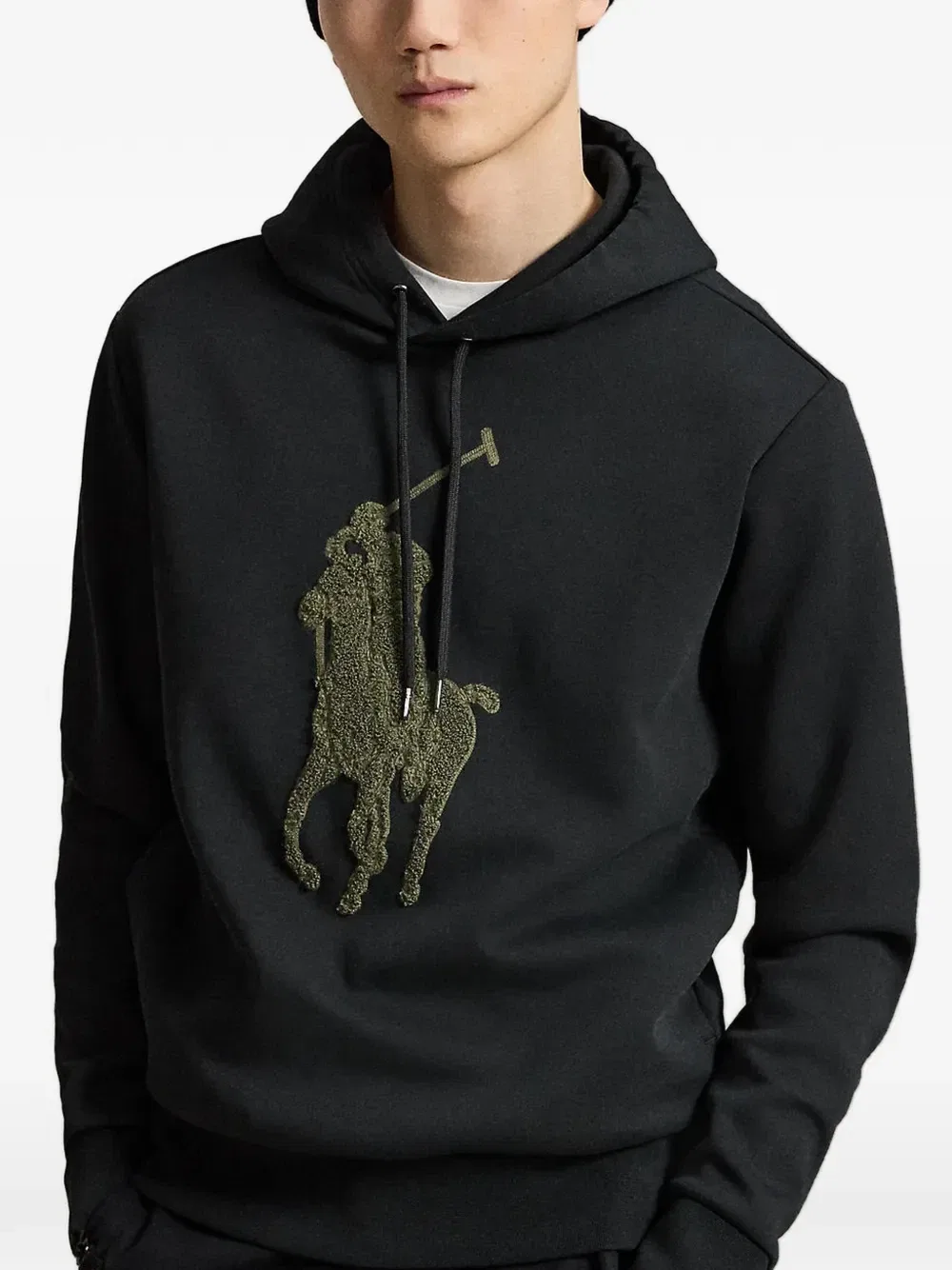 Толстовка с капюшоном Big Pony двойной вязки Polo Ralph Lauren, черный — фото 2