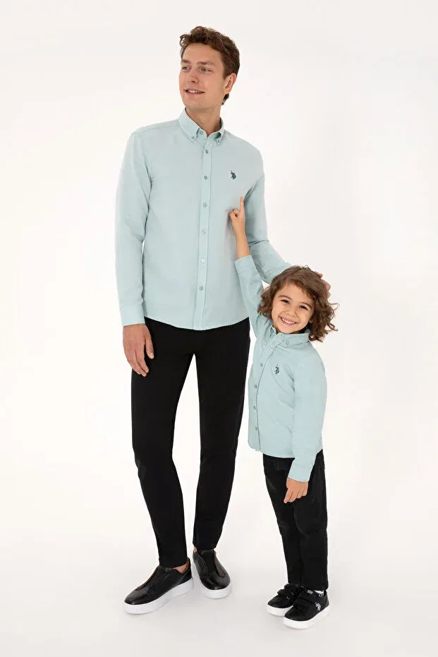 Детская рубашка для мальчиков с длинным рукавом U.S. Polo Assn., Dark Mint — фото 4