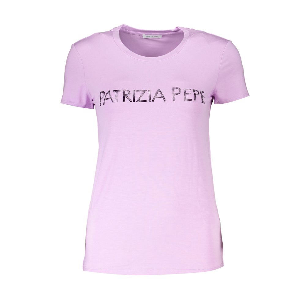 

Футболка с круглым вырезом и фиолетовыми стразами Patrizia Pepe