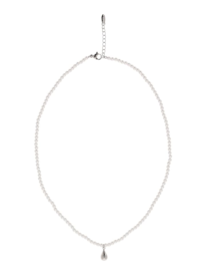 

Faina Женское колье из бусин серебристо-белого цвета