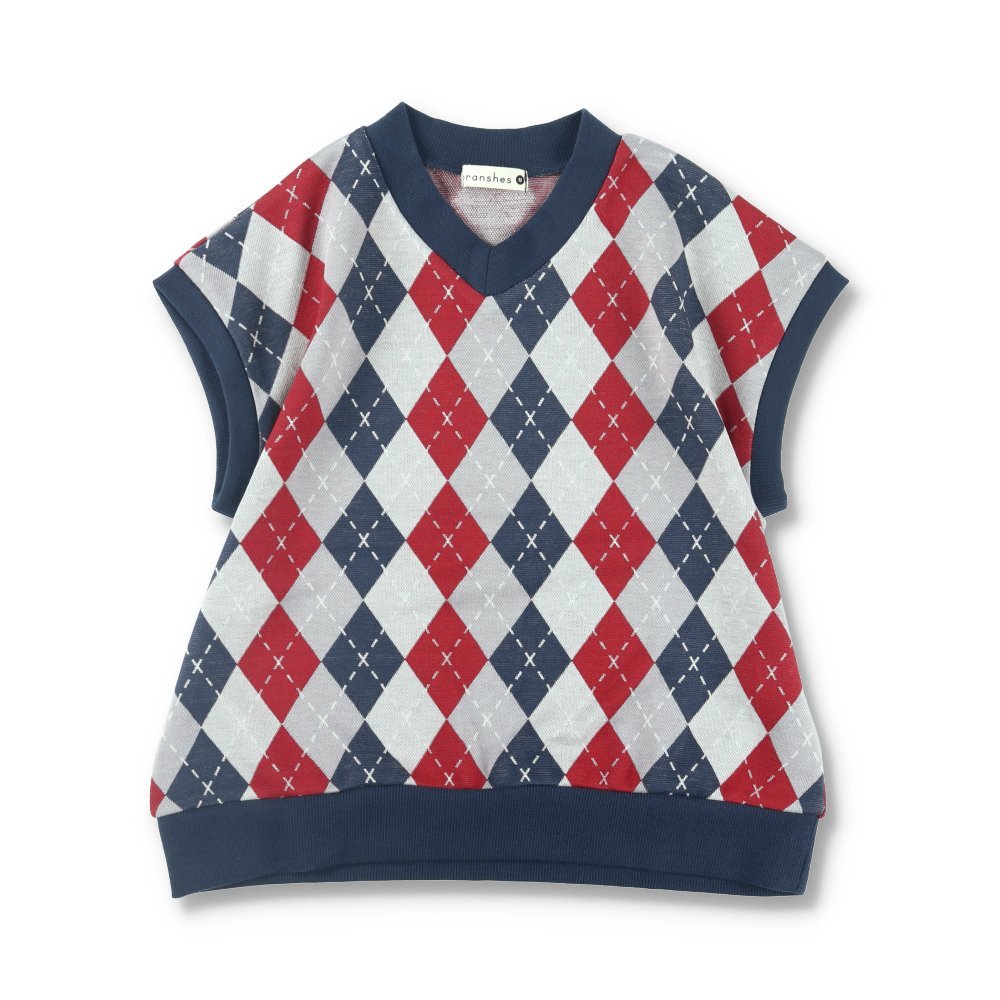 Жилет с жаккардовой отделкой в ромбик Branshes, Navy blue — фото 2