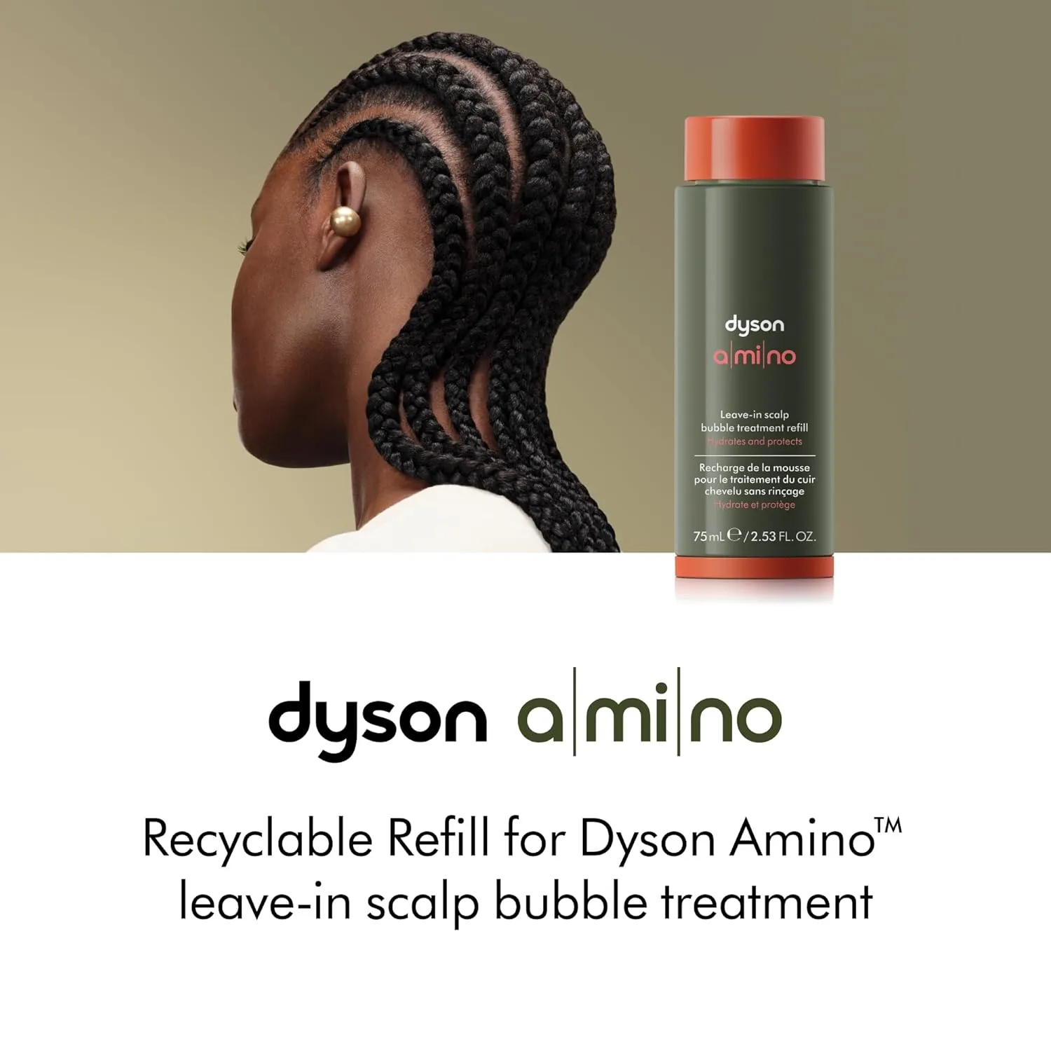 Сменный блок для несмываемого средства для ухода за кожей головы Dyson Amino, 75 мл., green — фото 2