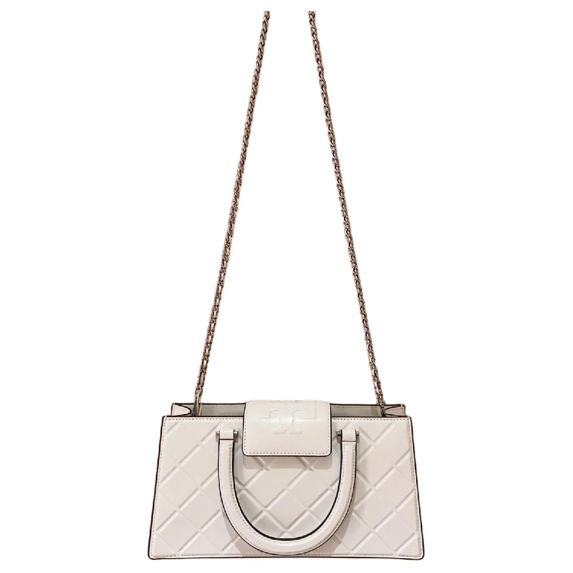 

Кожаная сумка Fleming Tote Bag, Shopping Bag, Shoulder Bag, Crossbody Bag, маленькая женская сумка белого цвета TORY BURCH, Set (Bag+Dust Bag)