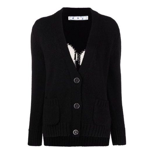 

Свитер logo floating cardigan 'black' Off-White, черный