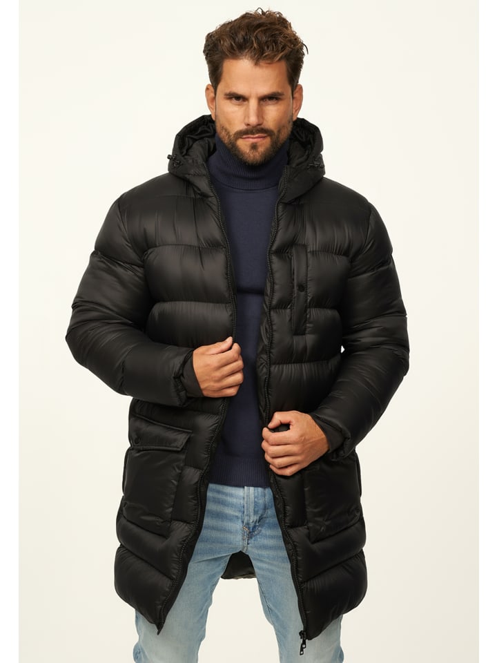 

Парка - с капюшоном как зимняя куртка - Длинное стеганое пальто черного цвета SOULSTAR