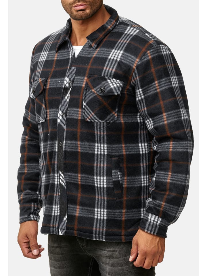 

Рубашка Arizona-Shopping Fleece Hemd Holzfäller Kariert Arbeiterjacke, цвет Dunkelblau-Braun