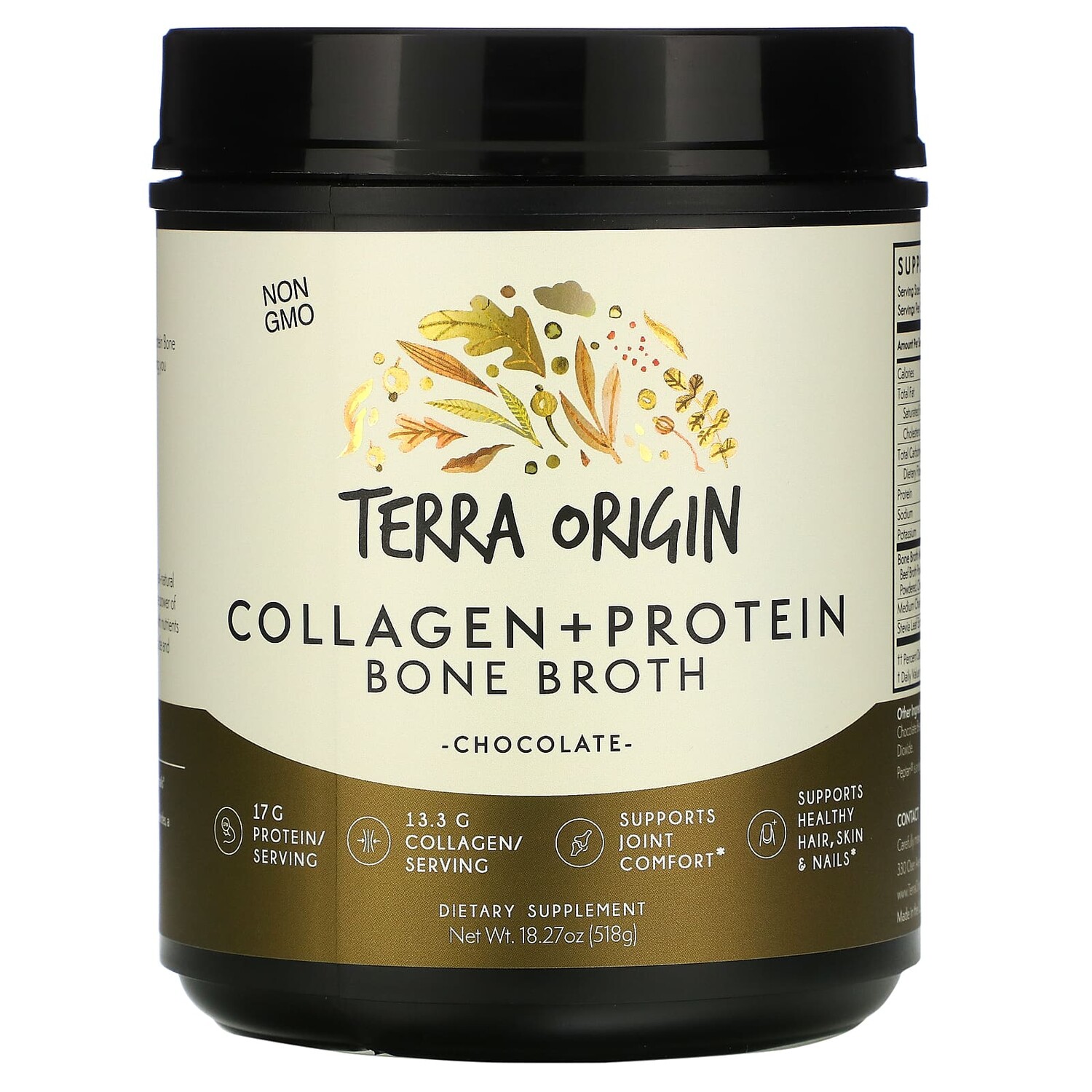 

Terra Origin Collagen +Protein Bone Broth Chocolate 18.9 oz (536 g)
