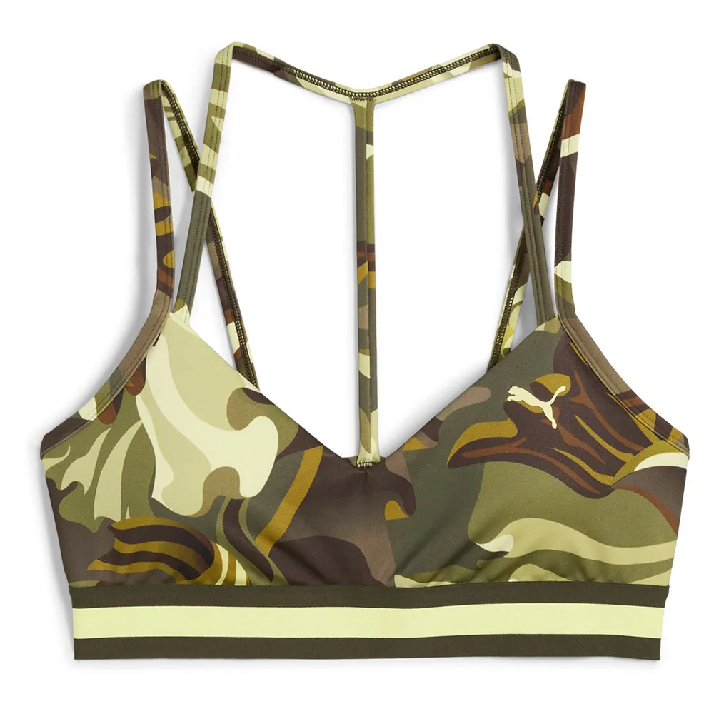 

Спортивный бюстгальтер Puma Floral Ribbon Strappy Low sports bra, зеленый