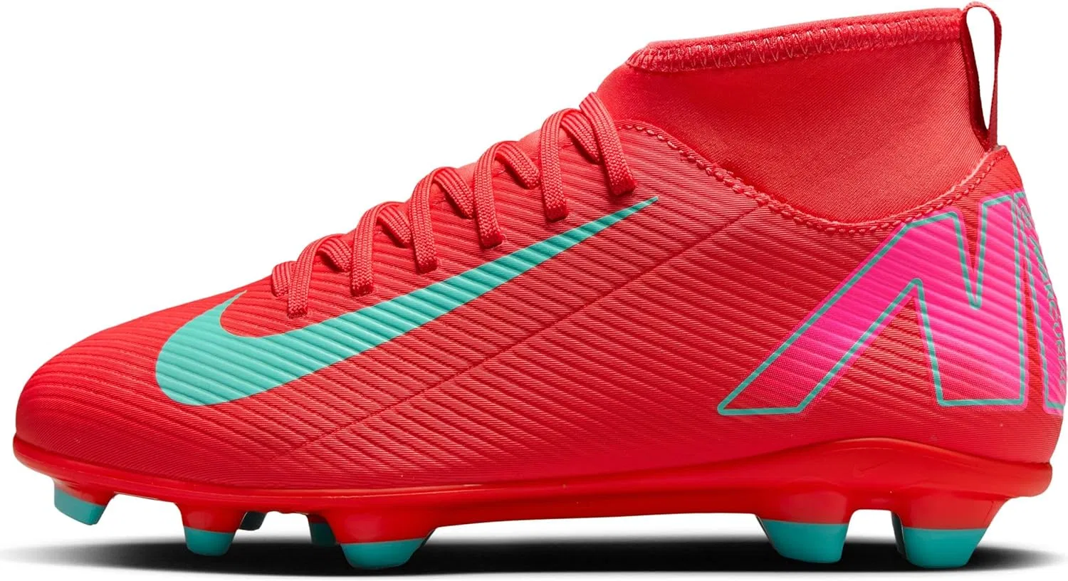 Футбольные бутсы Nike Jr. Mercurial Superfly10 Club Kylian Mbappe MG High-Top (для детей младшего и старшего возраста) HF6283, Ember Glow Aurora Green