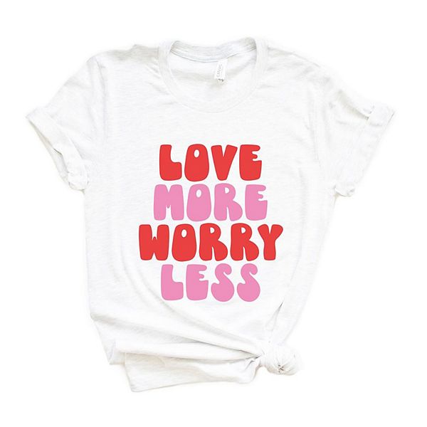 

Футболка с принтом Love more worry less Simply Sage Market, White