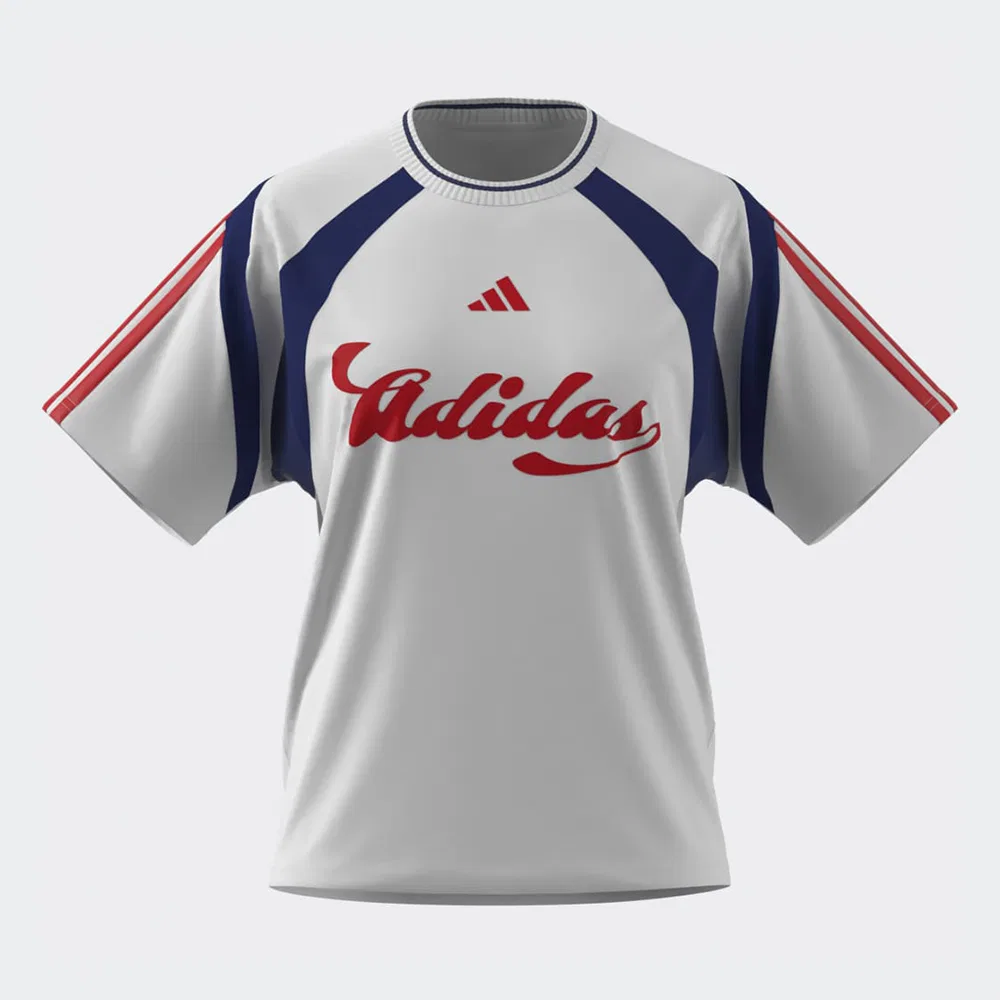Женская футболка House of Tiro Jersey белого и синего цвета от Adidas