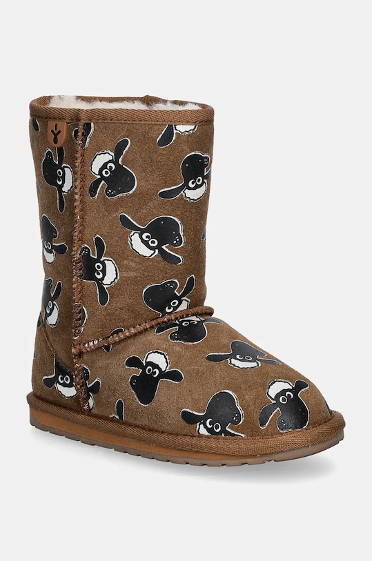 

Детские замшевые снегозащитные сапожки Shaun The Sheep Print Emu Australia, коричневый