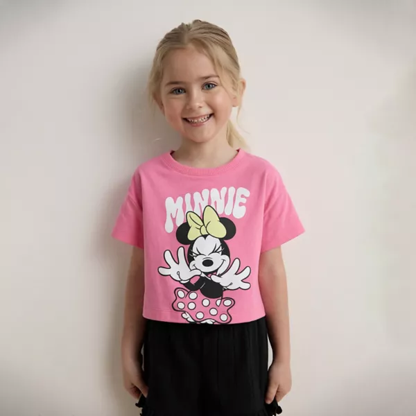 

Футболка с короткими рукавами и принтом для девочек от Disney Jumping Beans Disney/Jumping Beans, цвет minnie happy pink