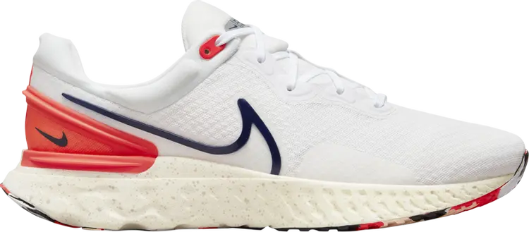 

Кроссовки React Miler 3 'White Bright Crimson Obsidian', белый