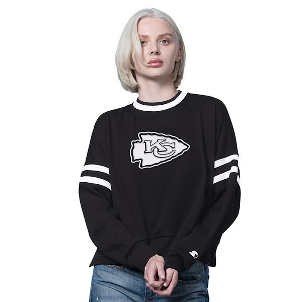 

Женский черный свитшот cropped с drop shoulder kansas city chiefs rally Starter