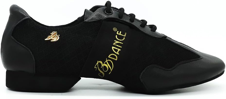 

Мужские спортивные танцевальные туфли ручной работы из сетчатого материала, тренировочные кроссовки для танцев, выступлений и латиноамериканских танцев DL1 Bd Dance, черный
