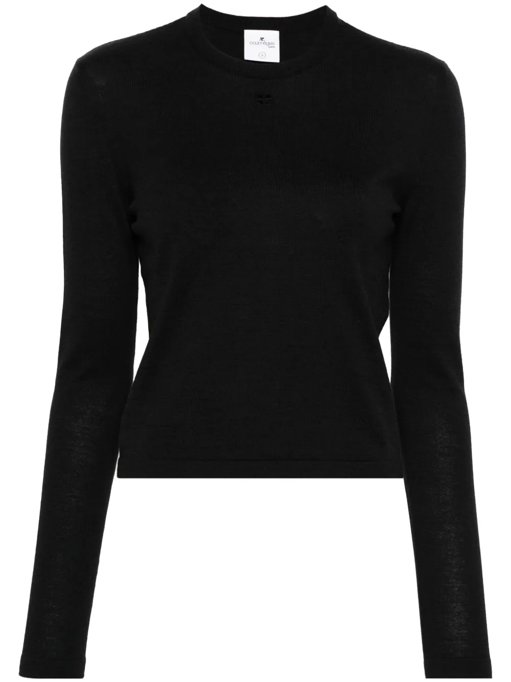 

Свитер с вышитым логотипом Courrèges, черный