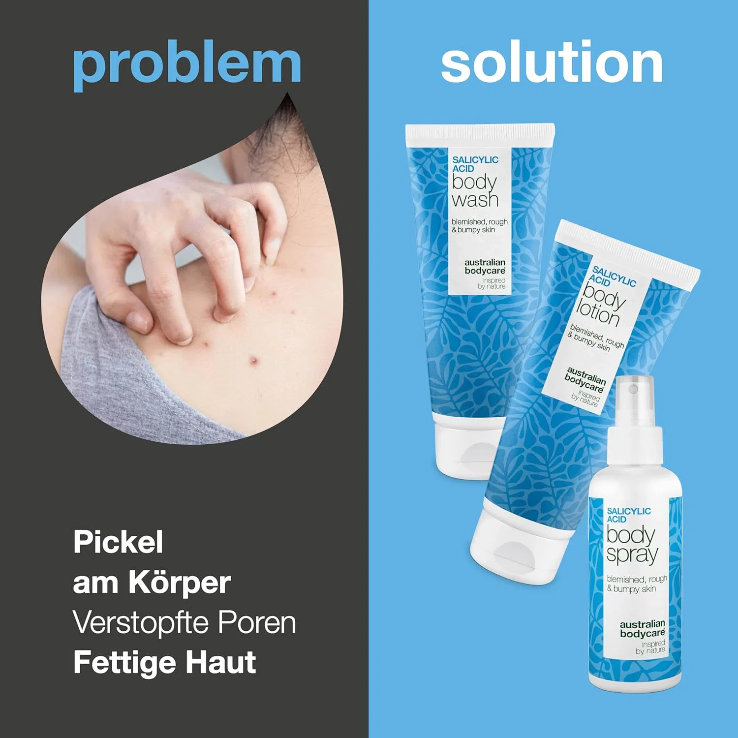 Набор для ухода за телом против прыщей с салициловой кислотой (3 продукта) Australian Bodycare — фото 2