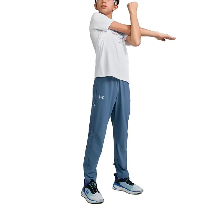 Under Armour Подростковые вязаные спортивные штаны Running Collection SS25 Dark Blue Gray — фото 3