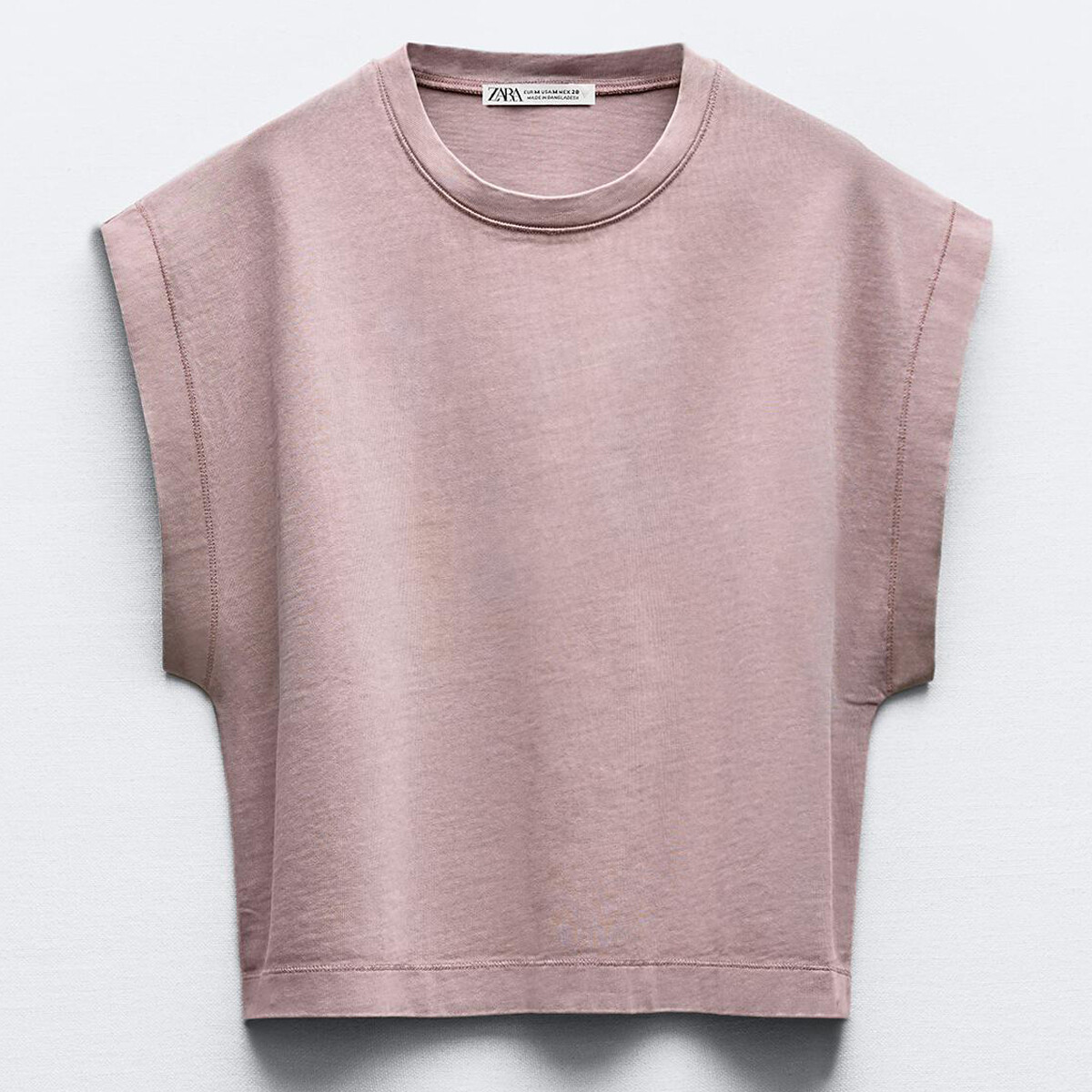 

Футболка Zara Faded-Effect Heavy Cotton, розовый