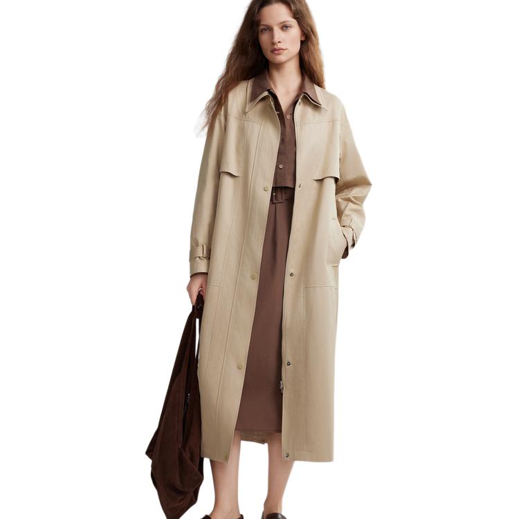 

ELLE Тренч женский Khaki Lapel Moderate Others