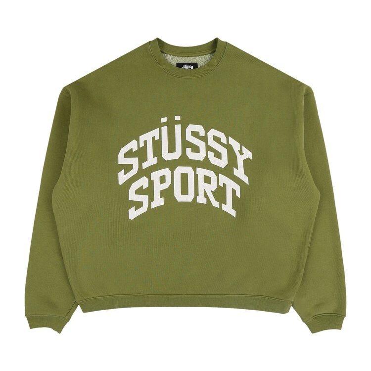 

Толстовка Stussy Big Crackle Sport Crewneck, зеленый