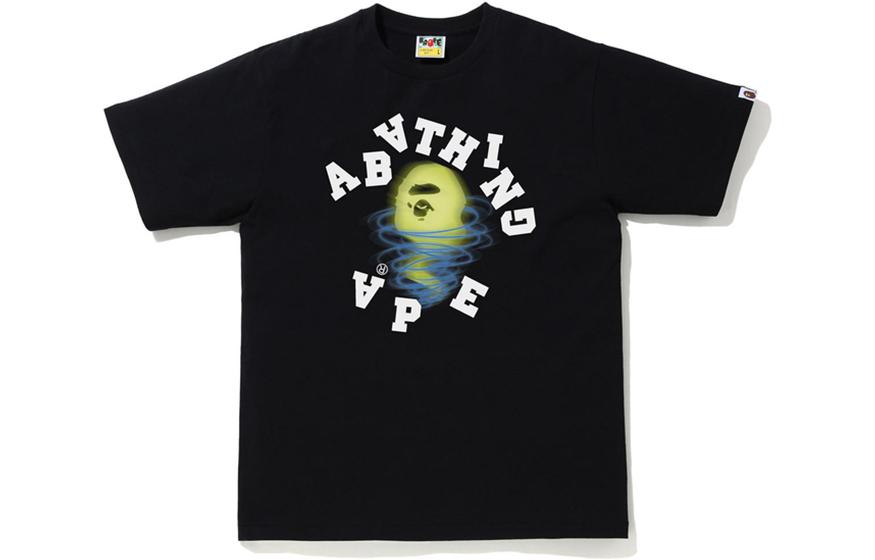 Футболка Bape Storm Broken College A BATHING APE, черно-желтая — фото 3