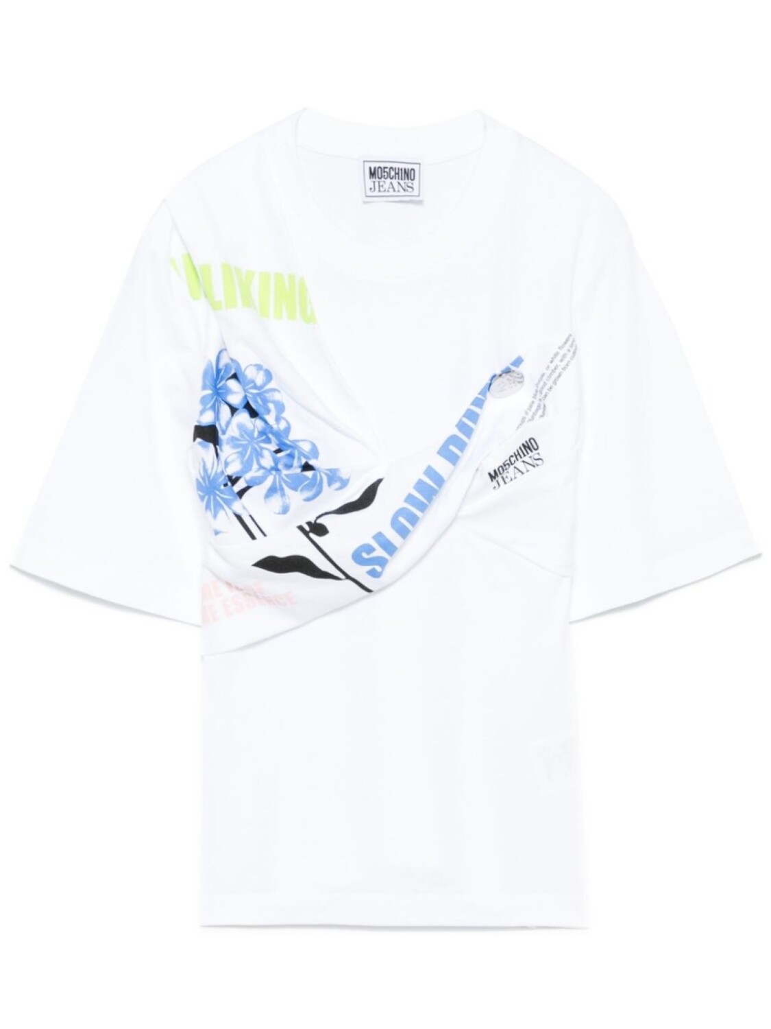 

MOSCHINO JEANS скрученная футболка, белый