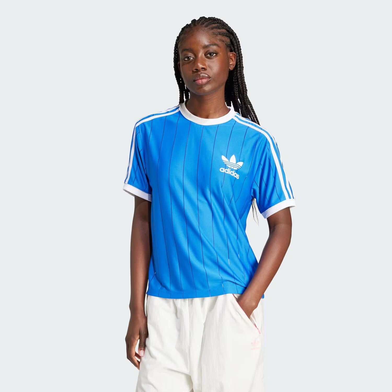 

Футболка Adicolor в тонкую полоску с 3 полосками Adidas, цвет Blue