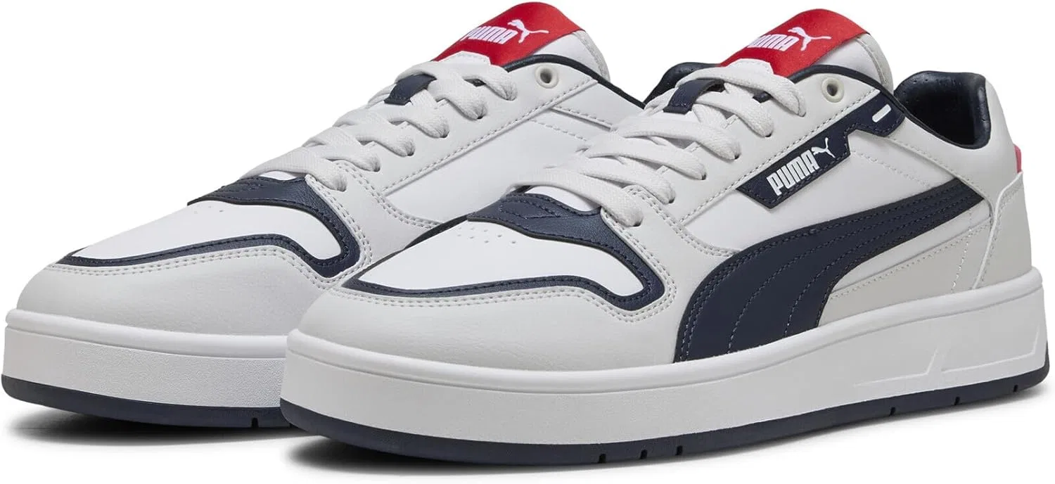 Кроссовки Puma Unisex Court Classic Street Trainers, Puma White Puma Navy Feather Grey