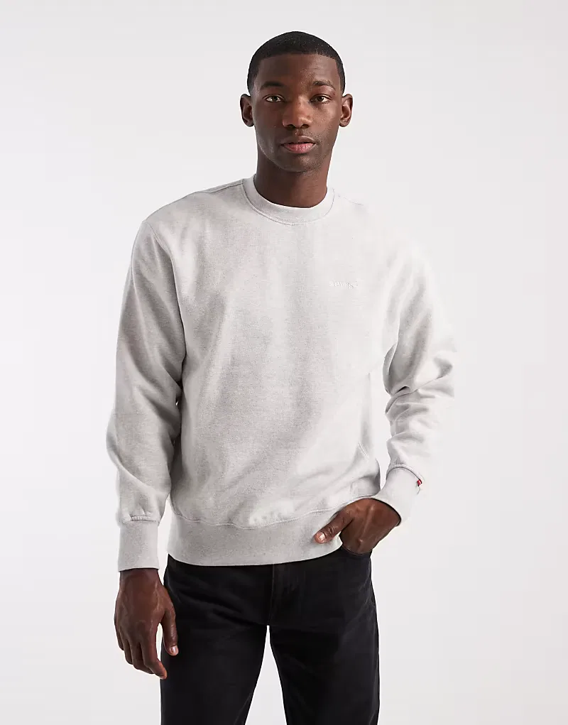 Свитшот authentic garment dye с круглым вырезом Levi's, светло-серый