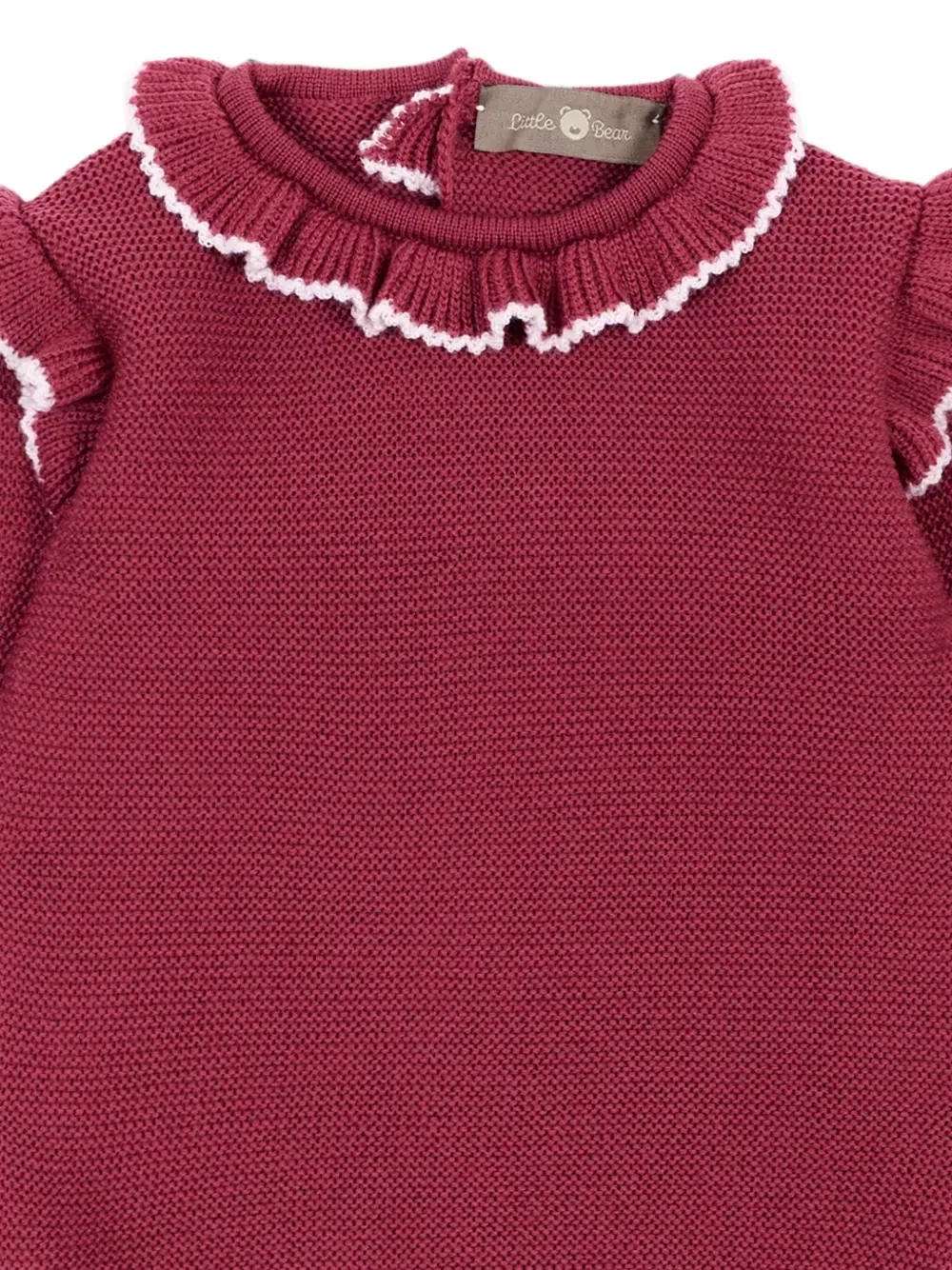 Штаны из натуральной шерсти с оборками (комплект из двух штук) Little Bear, розовый — фото 3